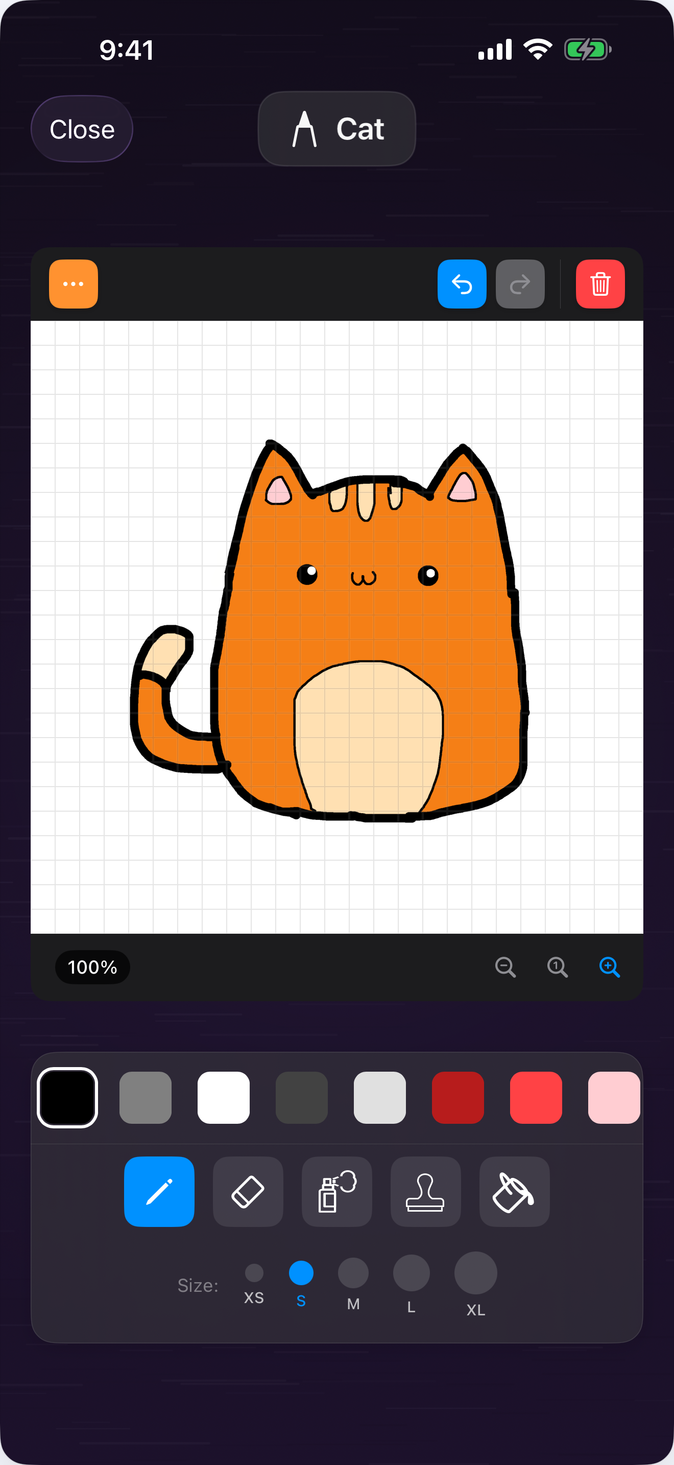 Drawing a cat in HankyDoodle